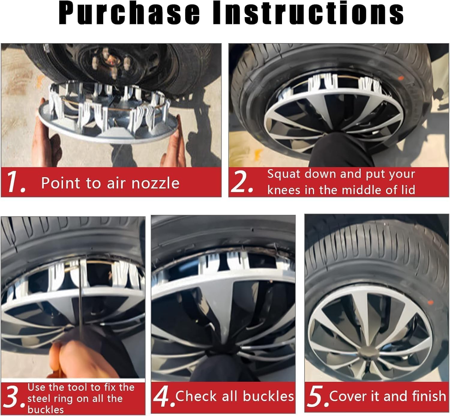 Hubcap Sets Set of 4, Car Kit R15 Hubcap Wheel Cover Replacement