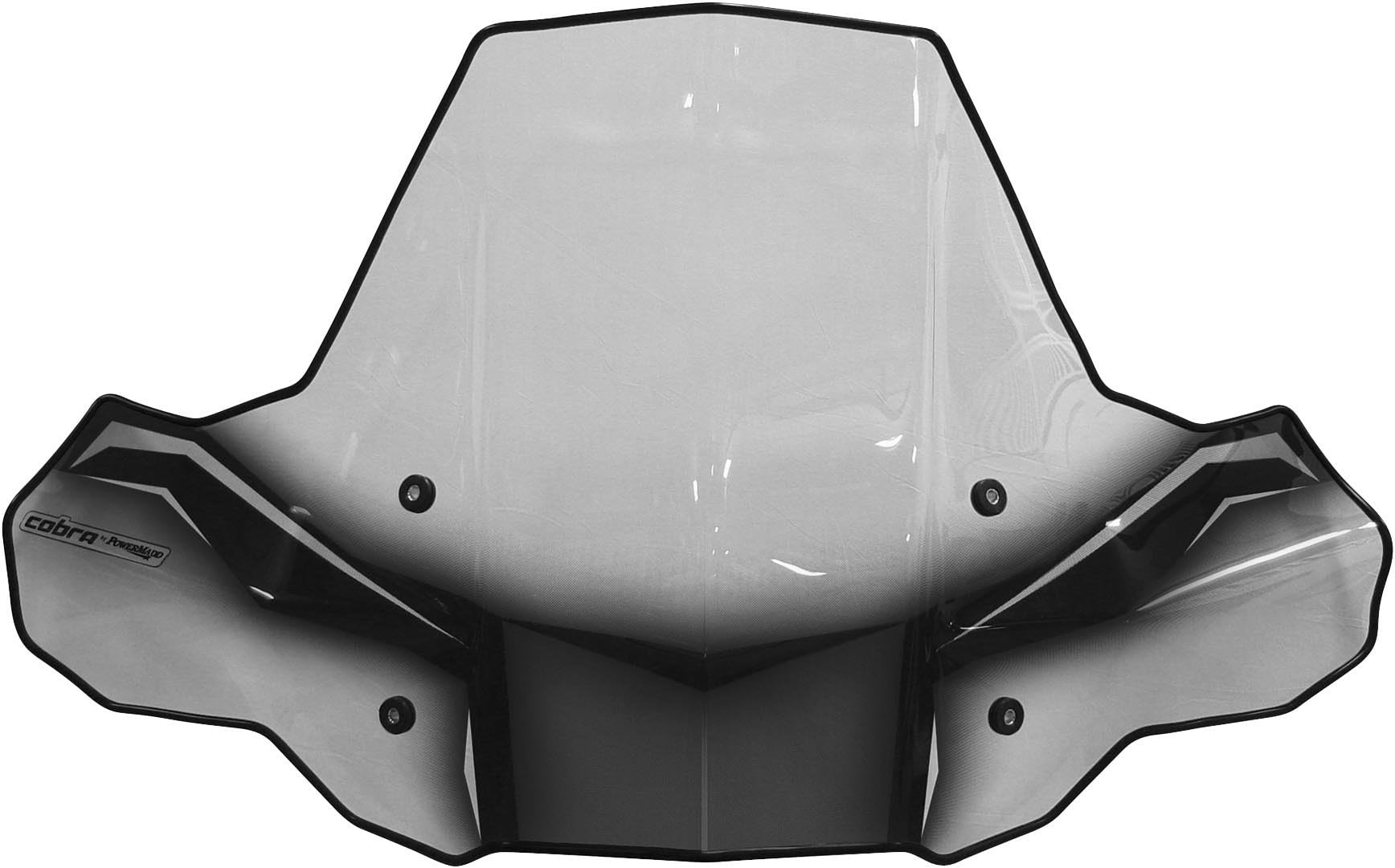 24572 ProTEK Windshield for ATV - Rapid Release Mount - Clear with black graphics and headlight cut-out