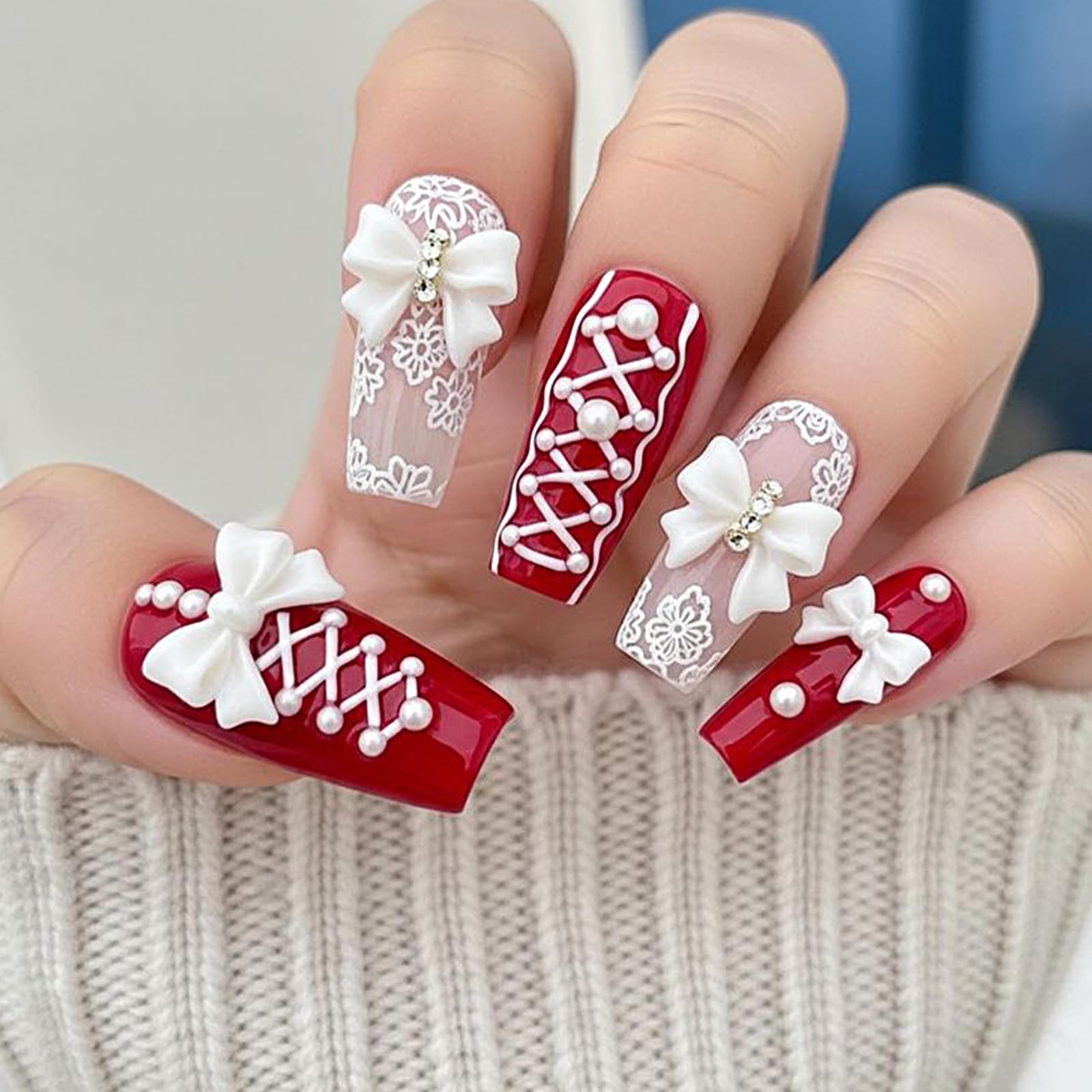 EBANKU 4PCS Moules Silicone pour Nail Art, 3D Fleurs Moules à Charmes d'ongles avec Stylo à Gravure Dentelle Nœud papillon Fleurs Design pour Manucure DIY