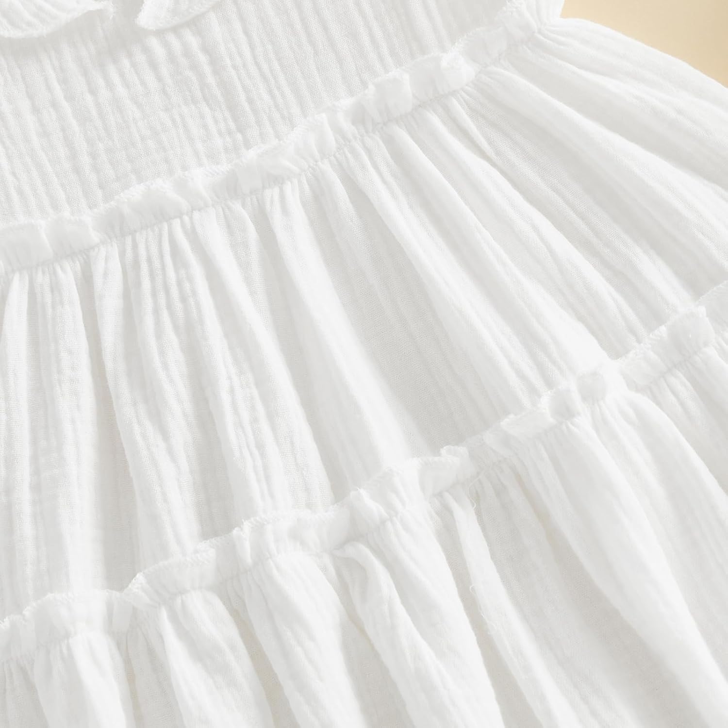 Toddler Girl Dress Baby Sleeveless Solid Color Dress Cami Linen Smocked Dresses Cute Infant Girls Summer Clothes - Image 5