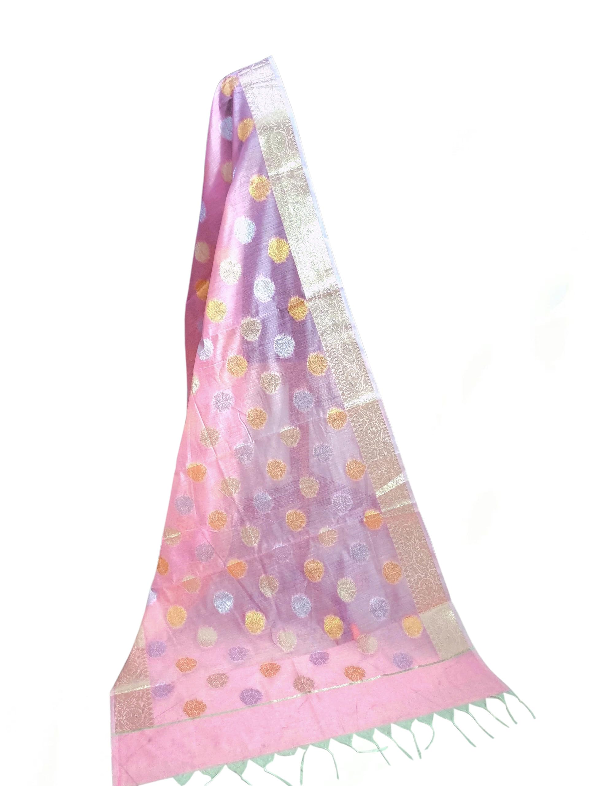 Banarasi Cotton Silk Dupatta for Women, Traditional Design-image-45