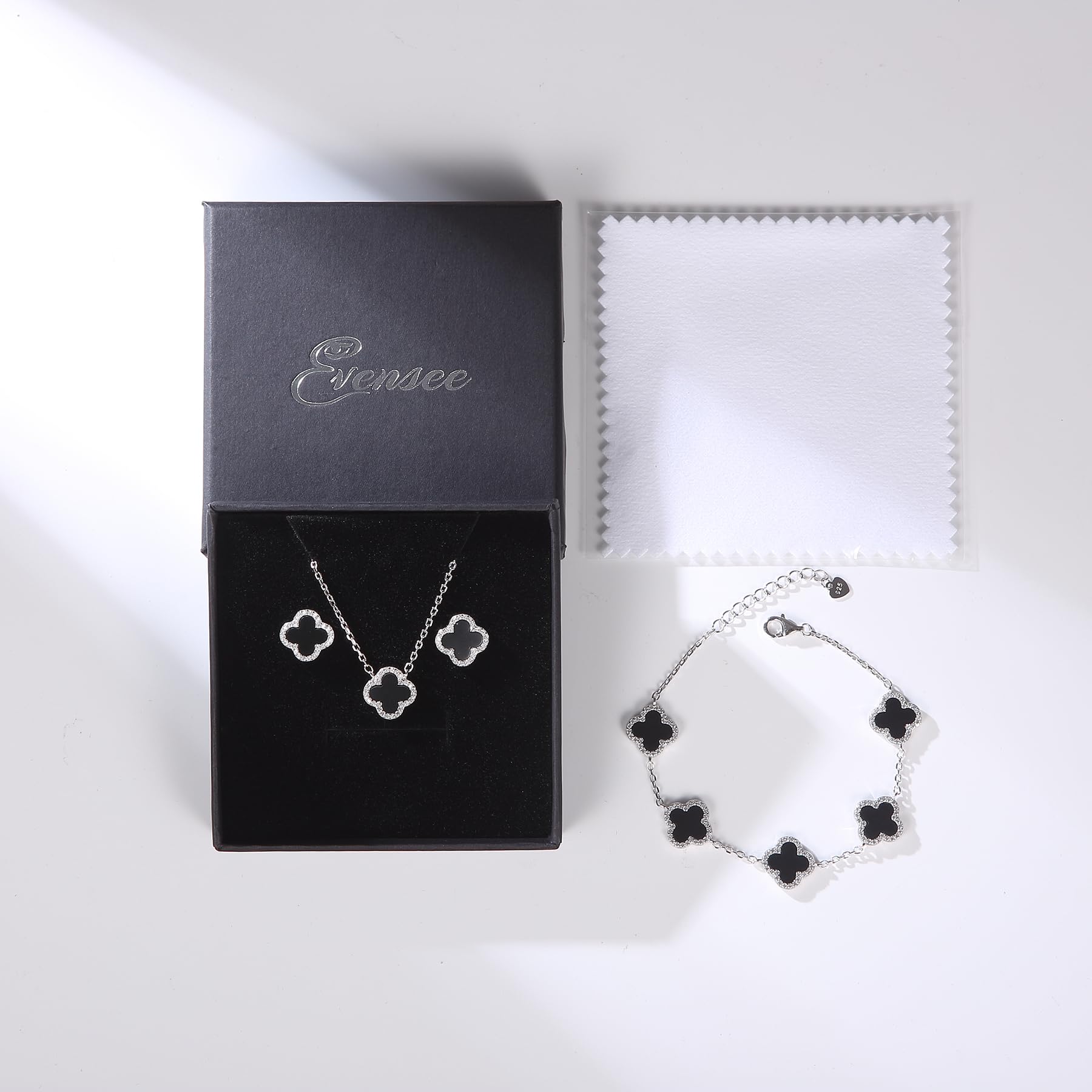 Colección de Pulseras de Trébol en Plata de Ley 925,5 Piedras de Trébol,Cadena Ajustable,Elegante para el Día a Día y Eventos Especiales