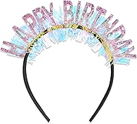 Vista 19 de CIEHER Diadema de corona de cumpleaños para mujeres y niñas, tiara con decoraciones - negro