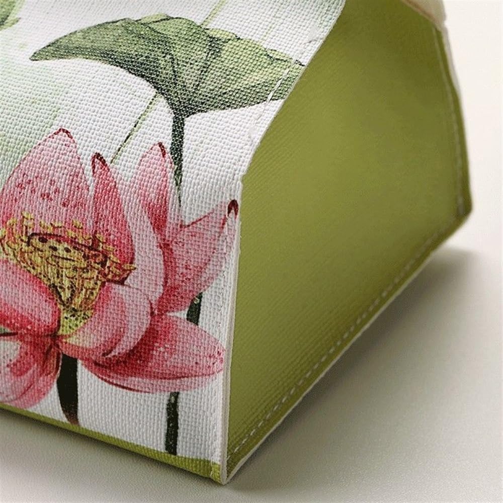pudełko na chusteczki, Chiński retro organizer do gospodarstwa domowego, pudełko na chusteczki ze sztucznej skóry, szuflada papier toaletowy salonu, uchwyt(Pink)