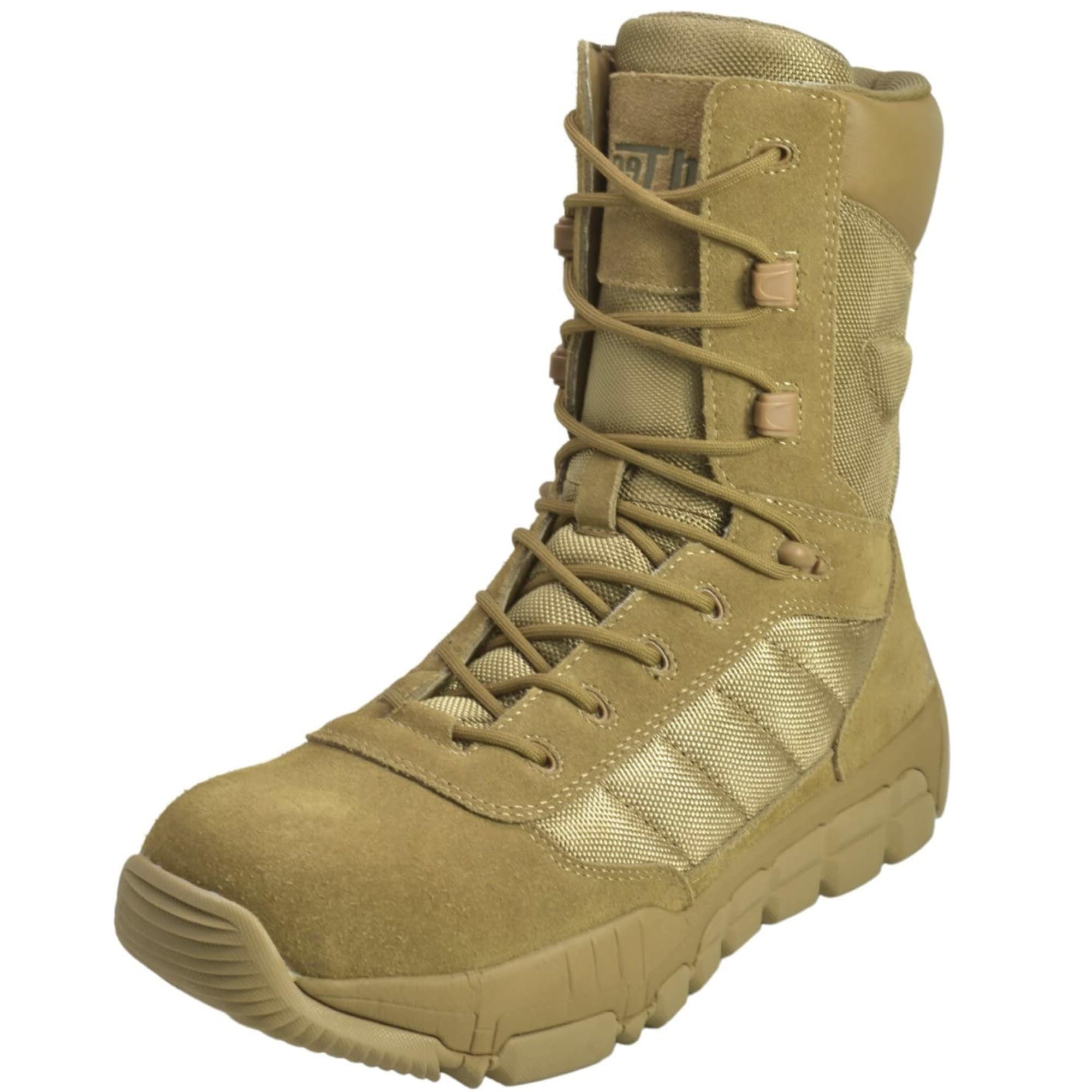 Ad Tec Tactical Boots For Men - Leather Tactical Military Boots With Zippers On Sides, Safety Toe Boots (Coyote, Size 10)