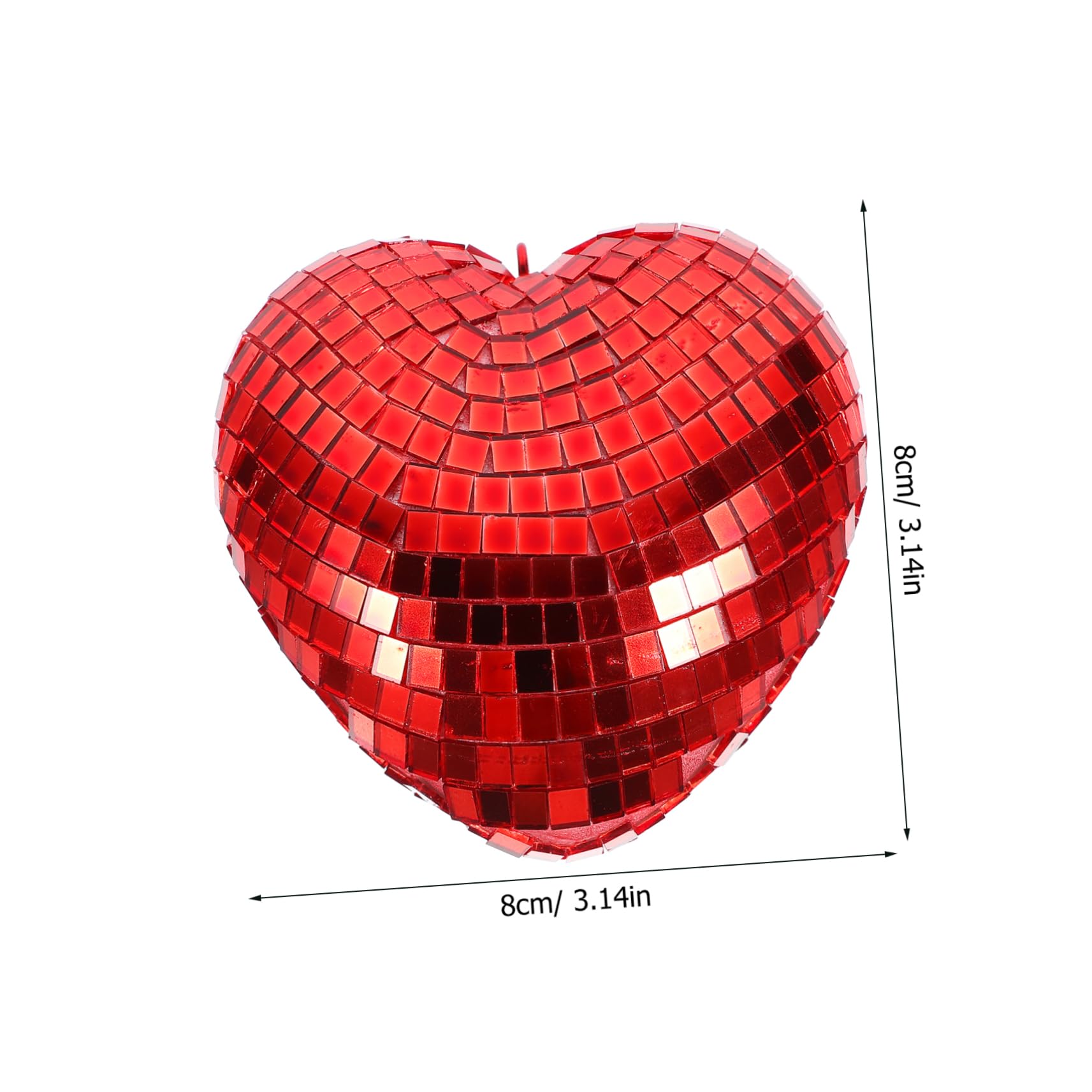 Alipis Disco Mirror Ball Hanging Heart-Shaped Disco Ball Party Decoration for New Year's Celebration