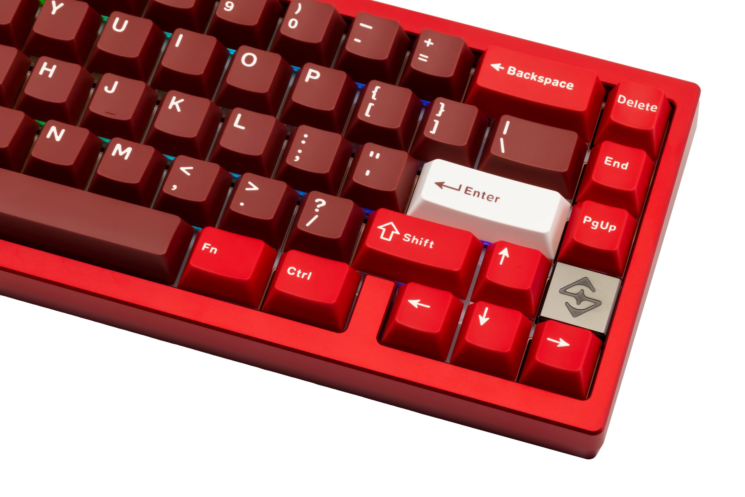 WOBKEY Zen 65, tastiera meccanica a sgancio rapido, alloggiamento in alluminio CNC, hot-swappable, Tri-Mode (BT/2,4G/USB-C), illuminazione RGB, QMK/VIA, adatta per Mac e Windows (ultra rosso)