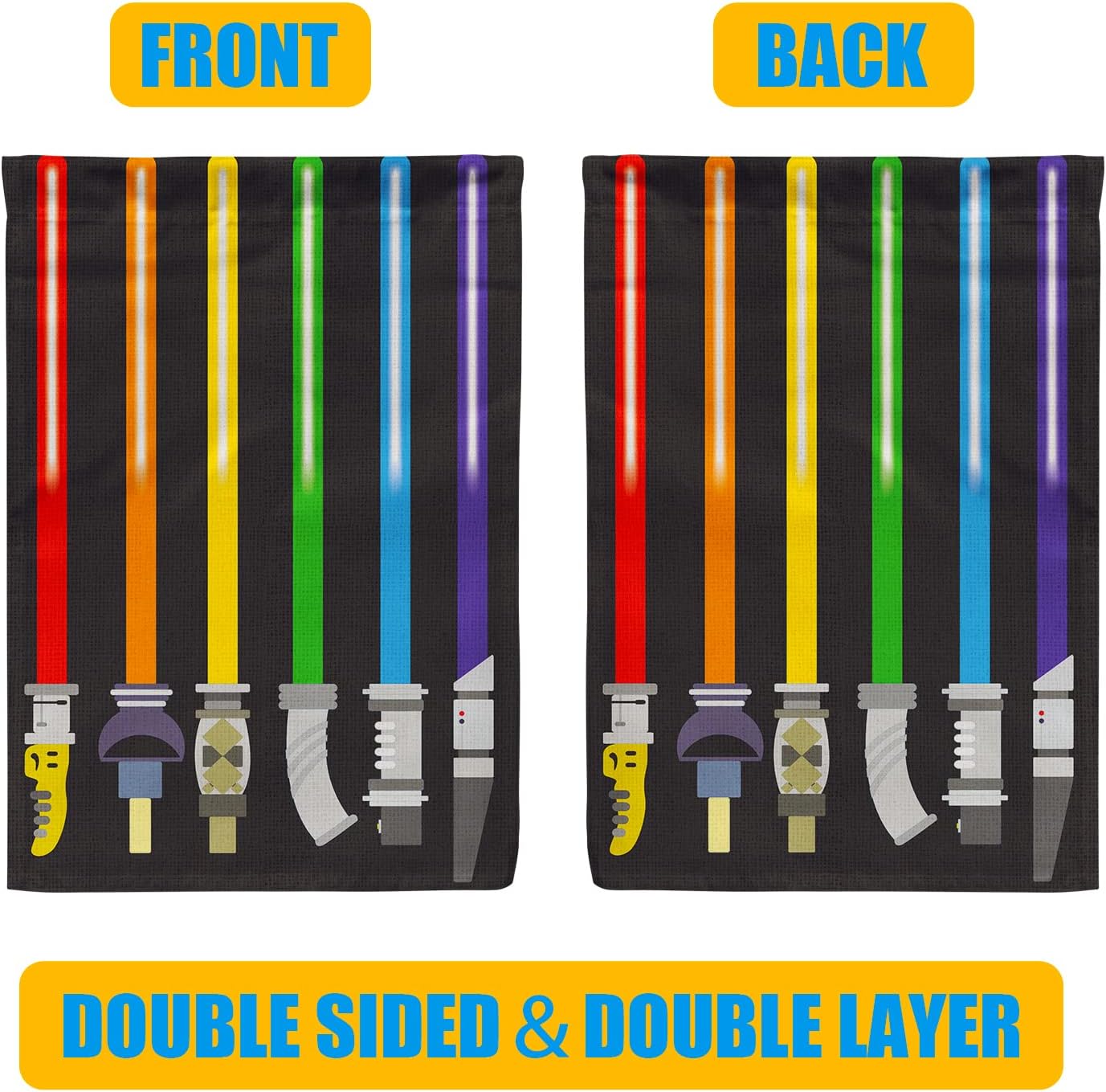 Pride Progress LGBTQ Garden Flag, Lightsaber Small Yard Rainbow Garden Flag for Pride Month Outside Outdoor Hanging Decorations 12x18 Inch Double Sided - Image 4