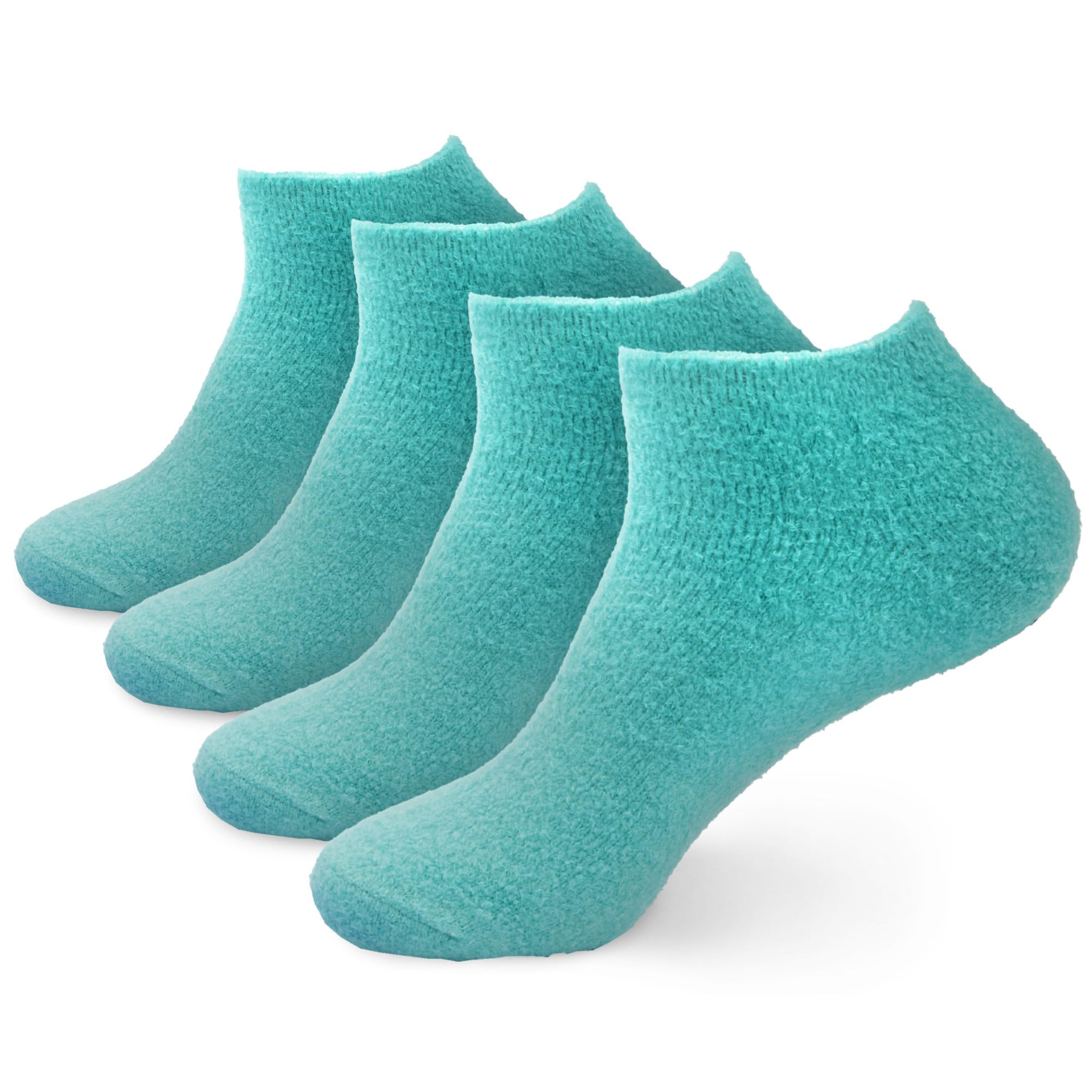 Bamboomn Calzini Fuzzy In Nylon Infeltrito Super Aloe Da Donna (4 Paia) - Solid Aqua-image