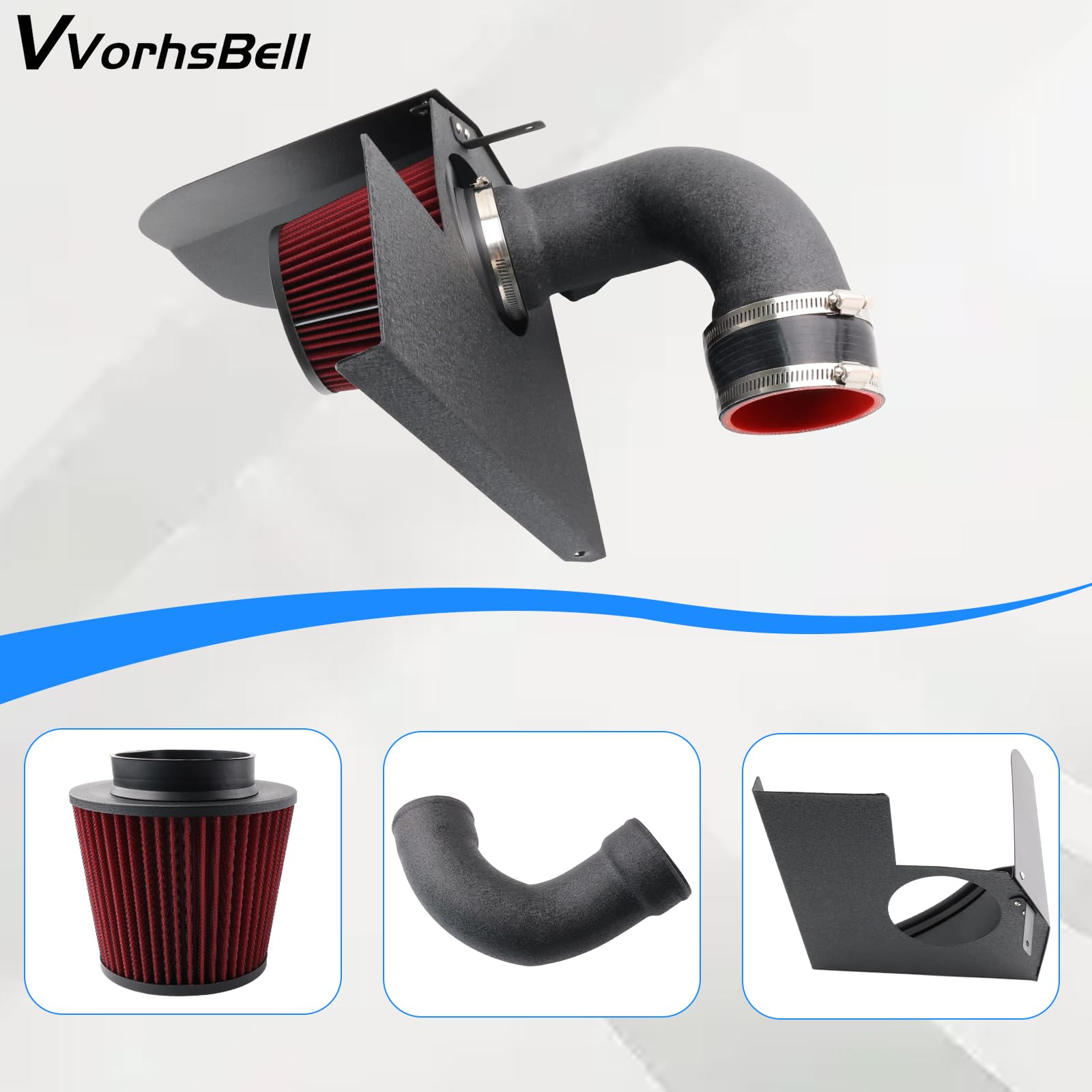 Sistema De Admisión De Aire Frío, Compatible Con BMW B48 2,0T 2016-2018 120i 125i 220i 230i 320i 420i 430i F20 F21 F22 F23 F30 F31 F32 F33, Tubo De Aluminio Filtro Cónico Rojo Alto Flujo