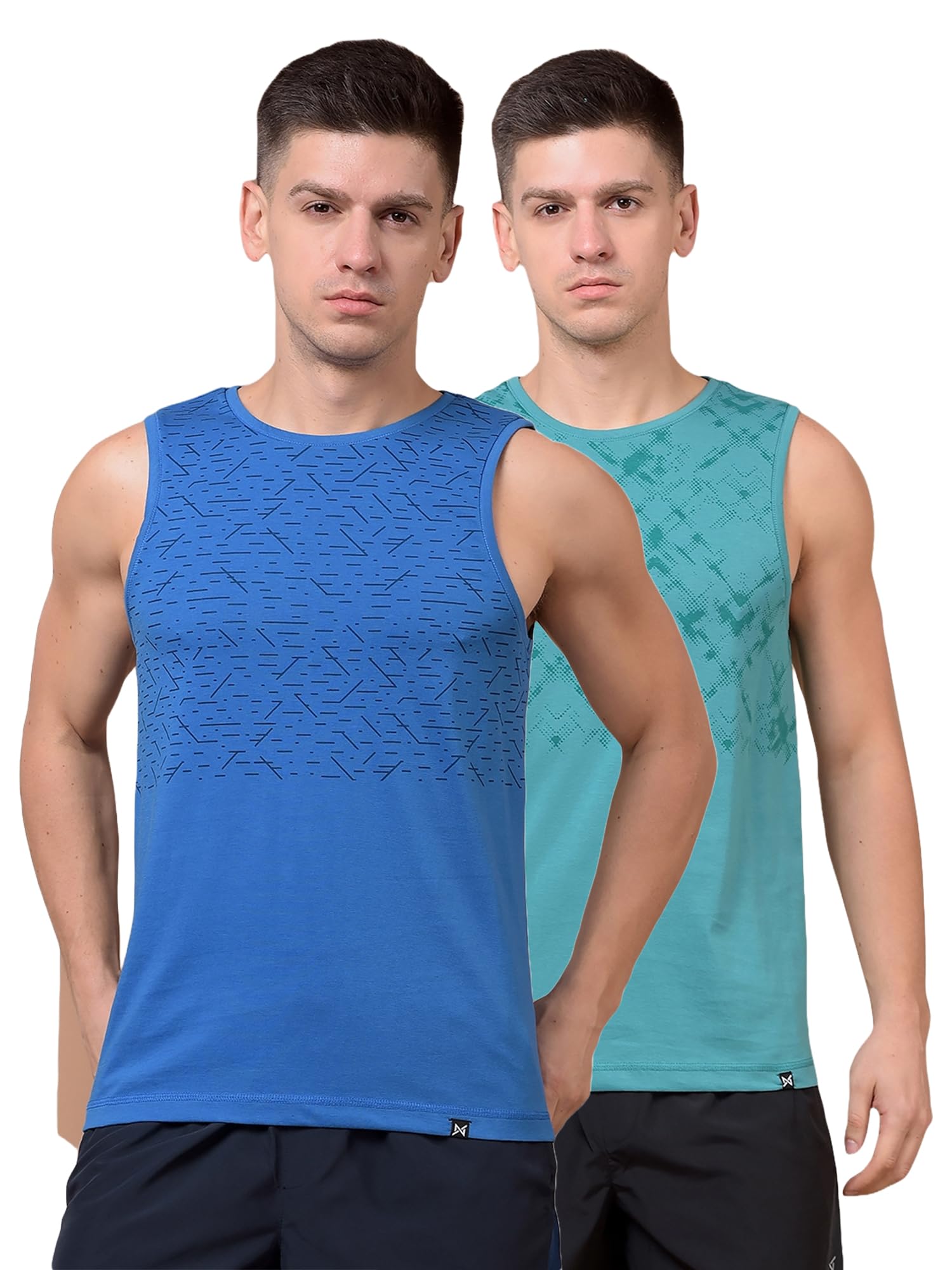 force nxt Men's Super Combed Cotton Rich Fabric Printed Muscle Tee | Round Neck Sleeveless Active T-Shirt for Men | Label Free for All Day Comfort-picture-29