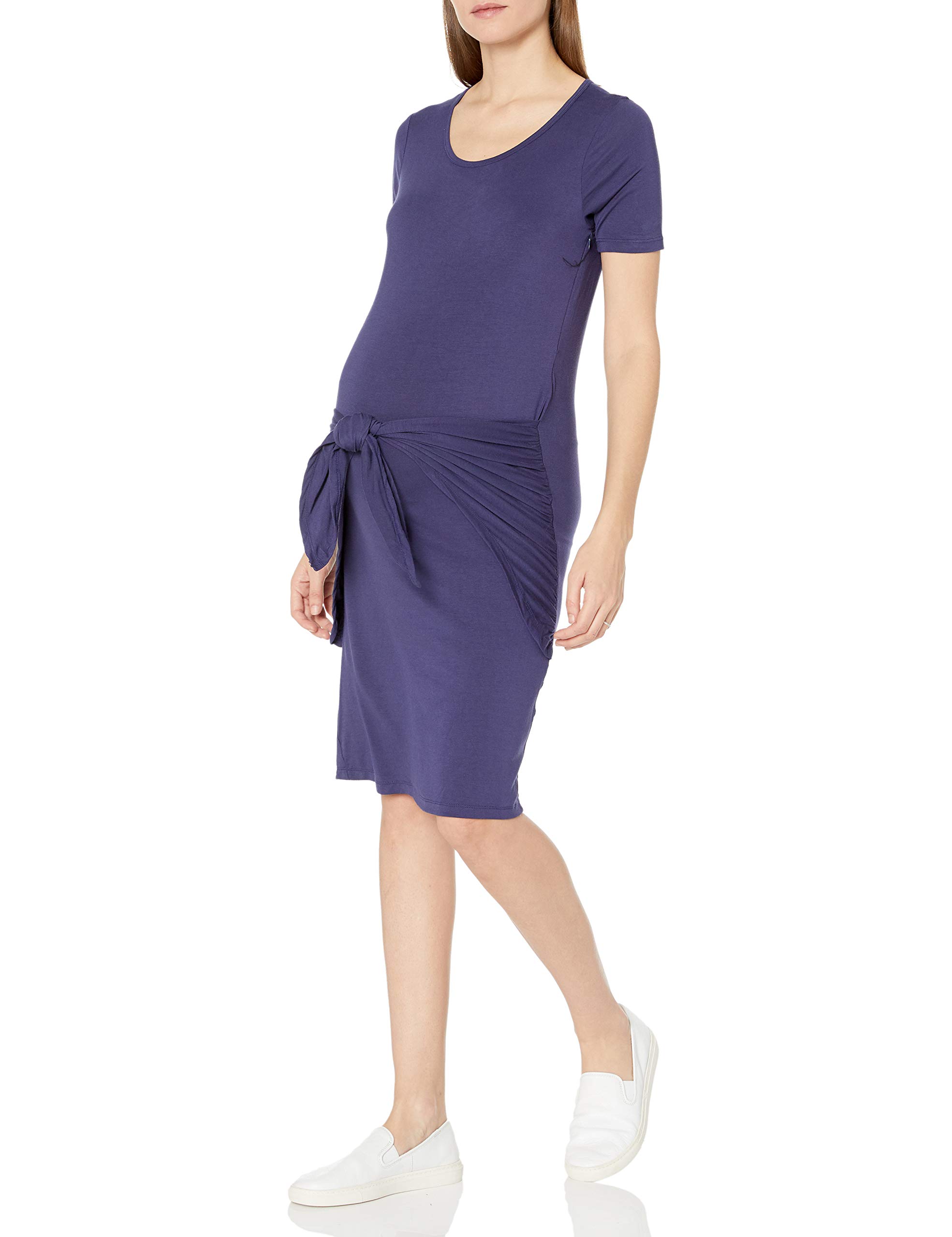 Everly Grey Women's Maya Tie Front Knot Maternity and Nursing Dress