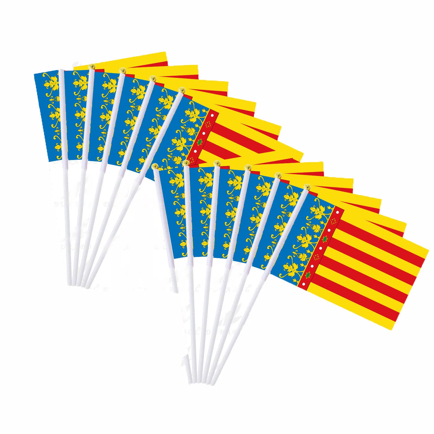 Durabol 12PCS Bandera de Mano de Valencia 20X30CM
