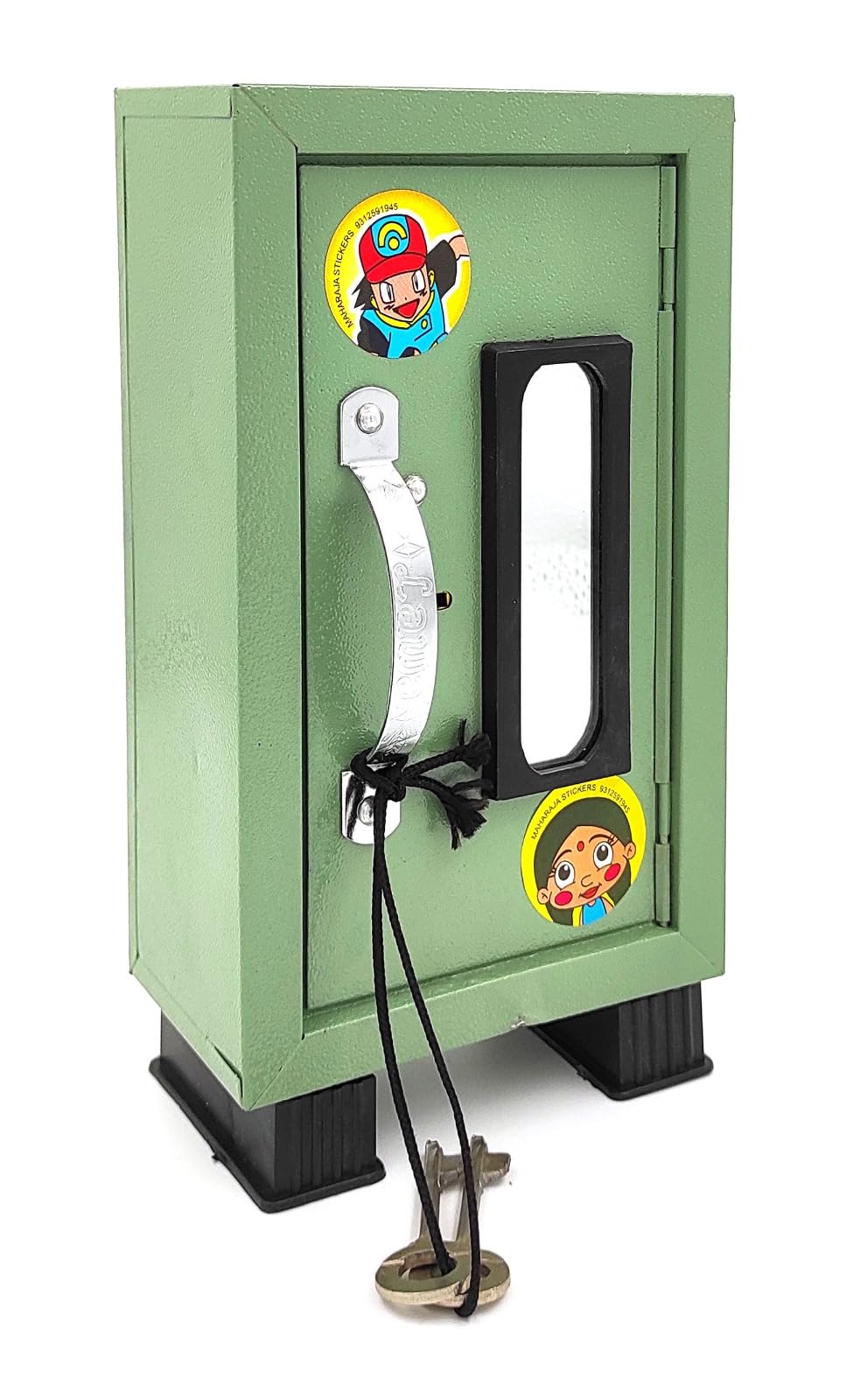 Almirah Style Piggy Bank| Coin Bank|Iron Gullak|Money Saving ATM for Kids| Home Decor Showpiece| Coin Bank with 3 Compartments and Lock with 2 Keys (Multicolor) (Green) (B0D7Q2Z6GS) Amazon Price History, Amazon Price Tracker