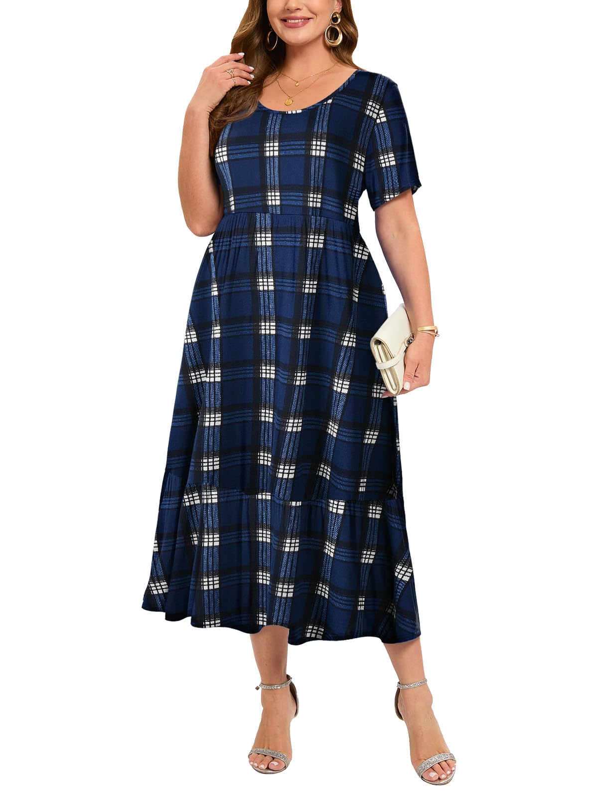 LARACE Maxikleid Für Damen Übergrößen – Lässiges Sommerkleid Mit Taschen, Aus Viskose/Spandex, Gr. L-6XL