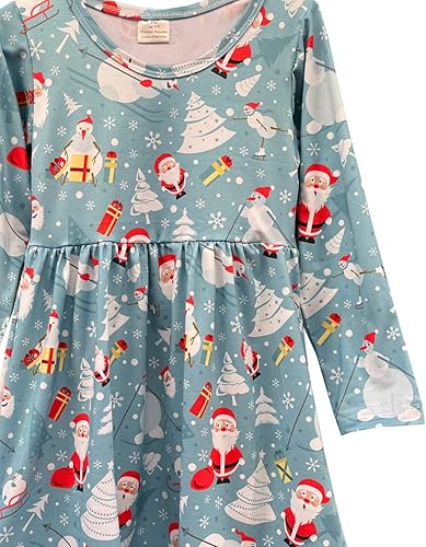 Miniatura 10 de Vestido de Navidad para bebé niña muñeco de nieve árboles de Navidad camión reno Papá Noel vestido de invierno hasta la rodilla