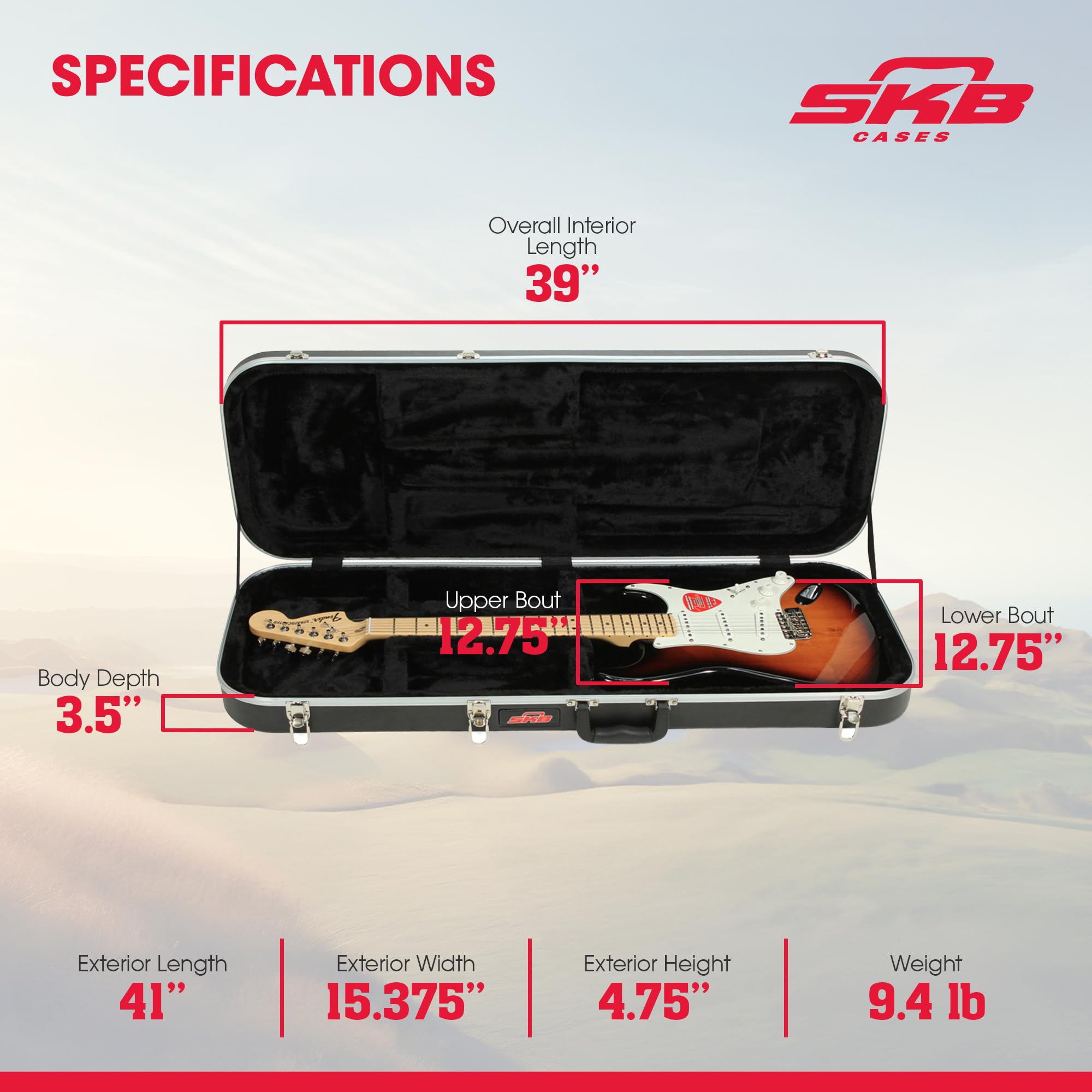 Amazon.com: SKB Hardshell Rectangular Travel Case for Electric