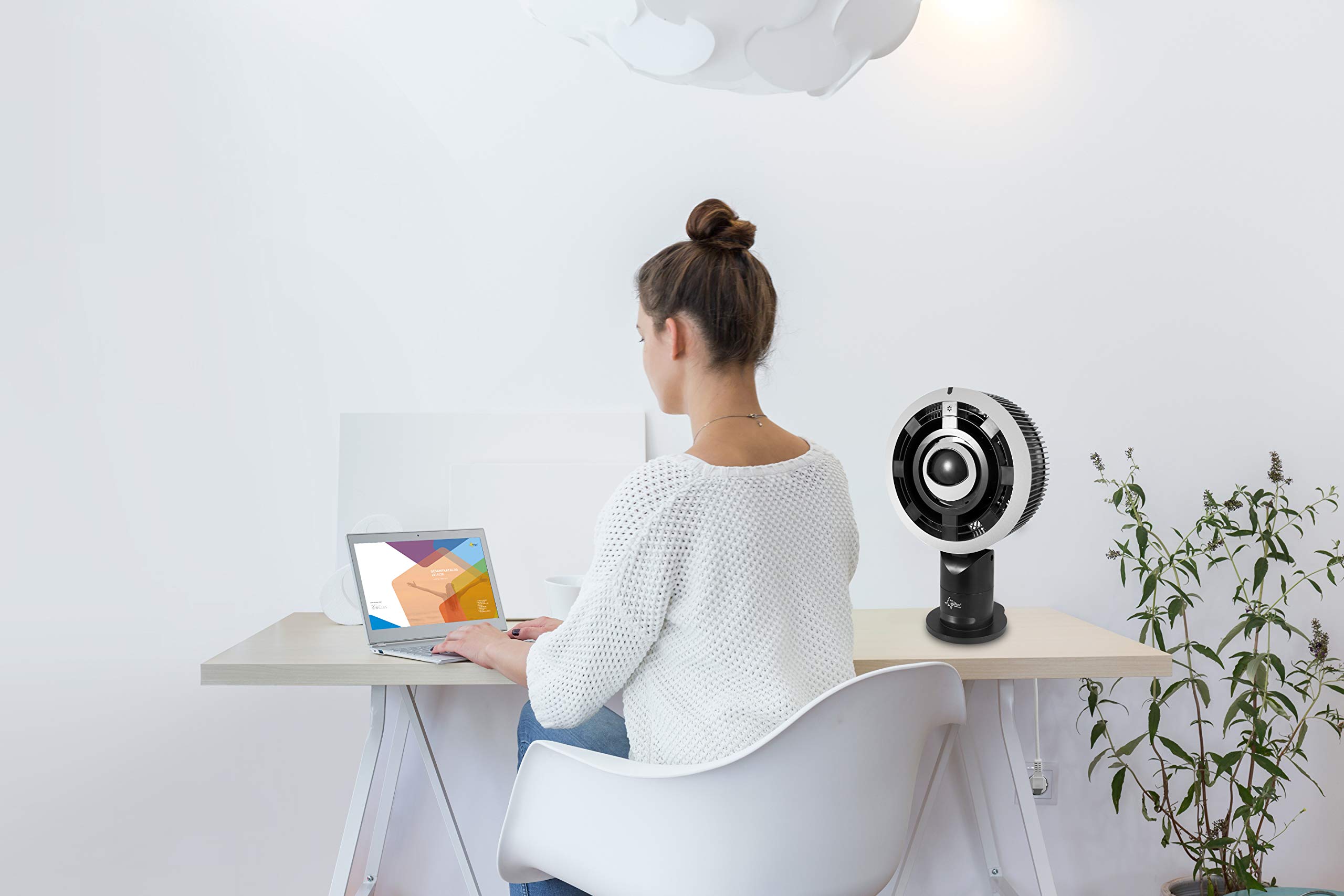 SUNTEC Monsun Vario Ventilator mit Wasserkühlung Luftbefeuchter Leise Timer-Funktion Standventilator