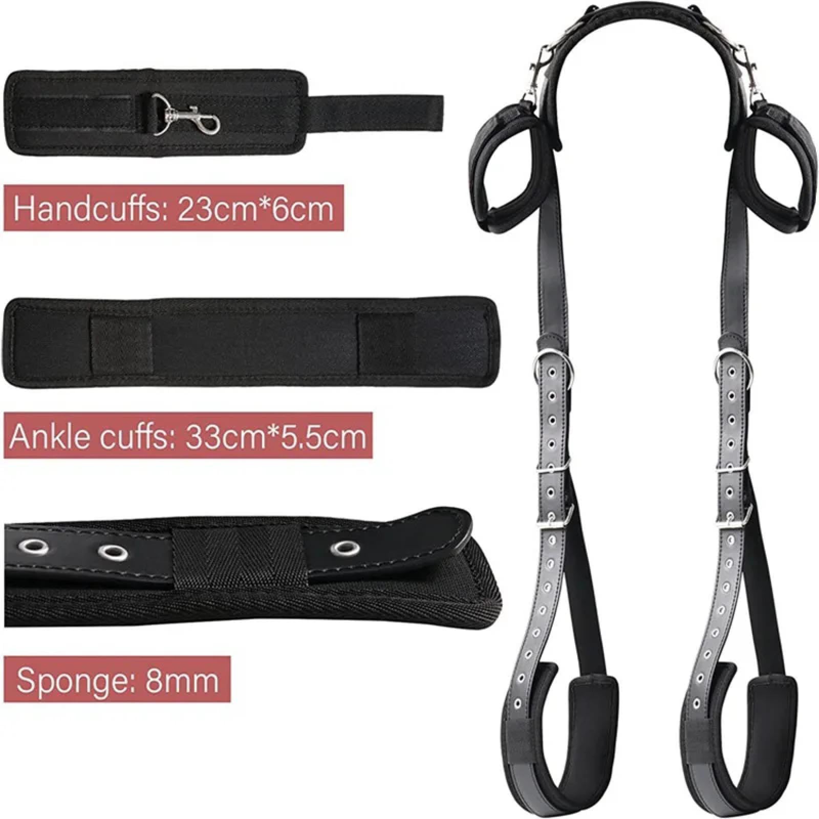 BDSM Bondage set BDSM Sex Oberschenkel Sling Bettfesseln Kit mit verstellbaren Handgelenksmanschetten Beingurt Bondage Seil Handschellen Für Paar