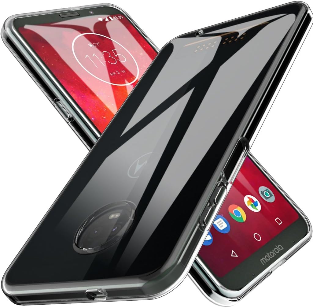 LK Case for Moto Z3 Play, Moto Z3 Ultra [Slim Thin] Scratch Resistant TPU Rubber Soft Skin Silicone Protective Case Cover for Motorola Moto Z3 Play - Clear