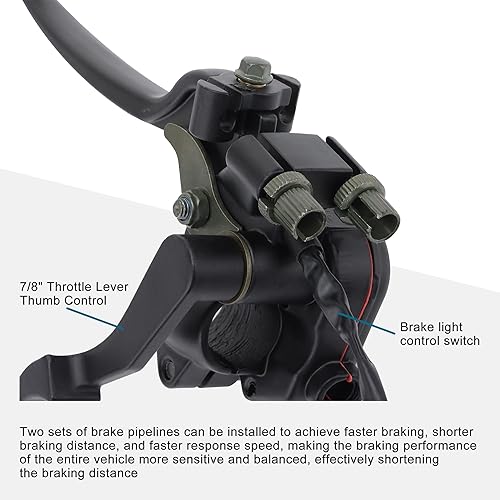 Miniatura 4 de GOOFIT 7/8" palanca de freno engrasador pulgar acelerador reemplazo para Taotao Alpha Baja Kazuma ATV Go Kart