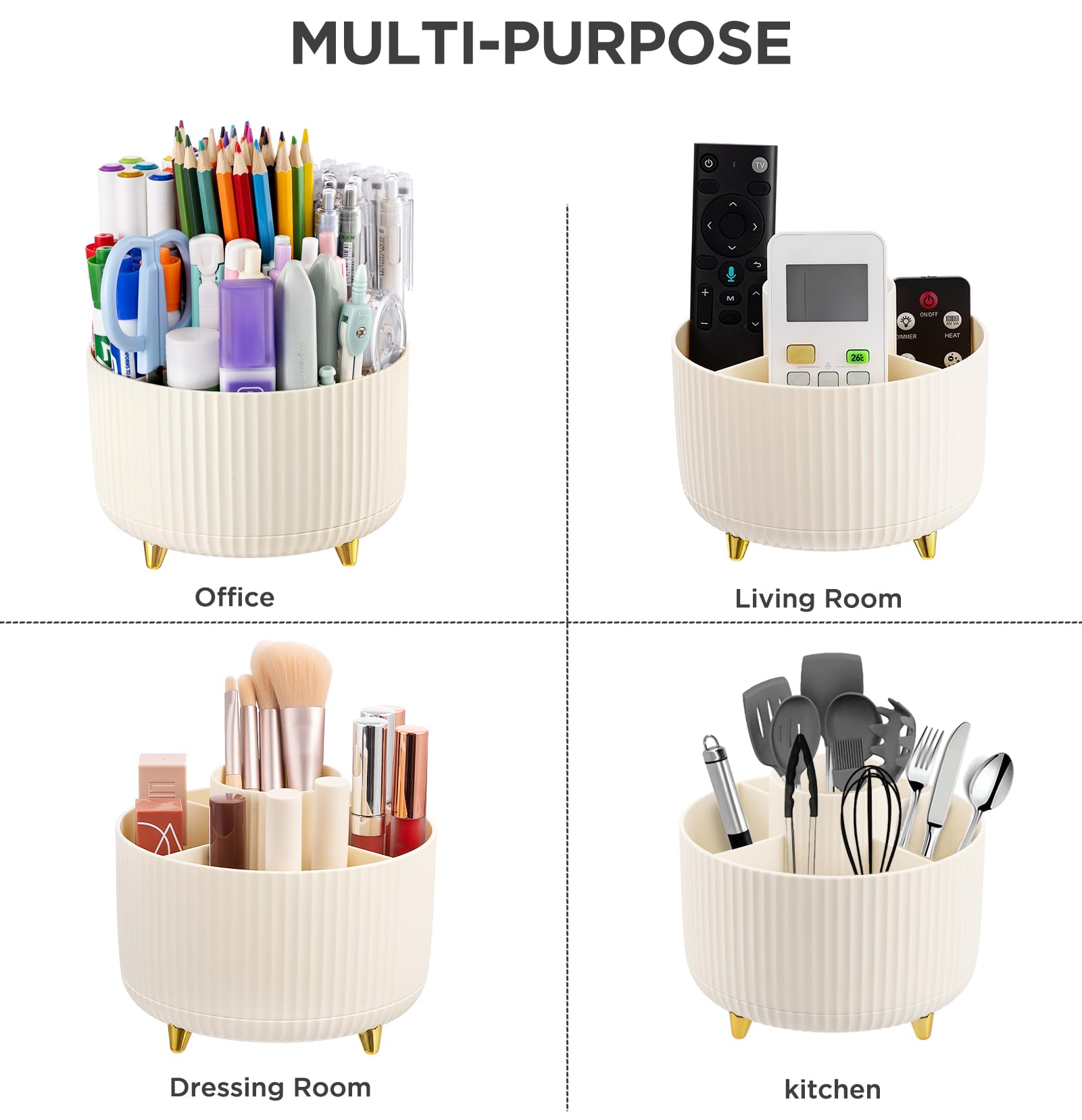 FRIUSATE Desk Tidy Organizer With Drawers, Makeup Organizer Desktop Storage Box With Pen Holder, Plastic Stationery Supplies Storage Box For School Home Office Makeup Desk Supplies - View #7