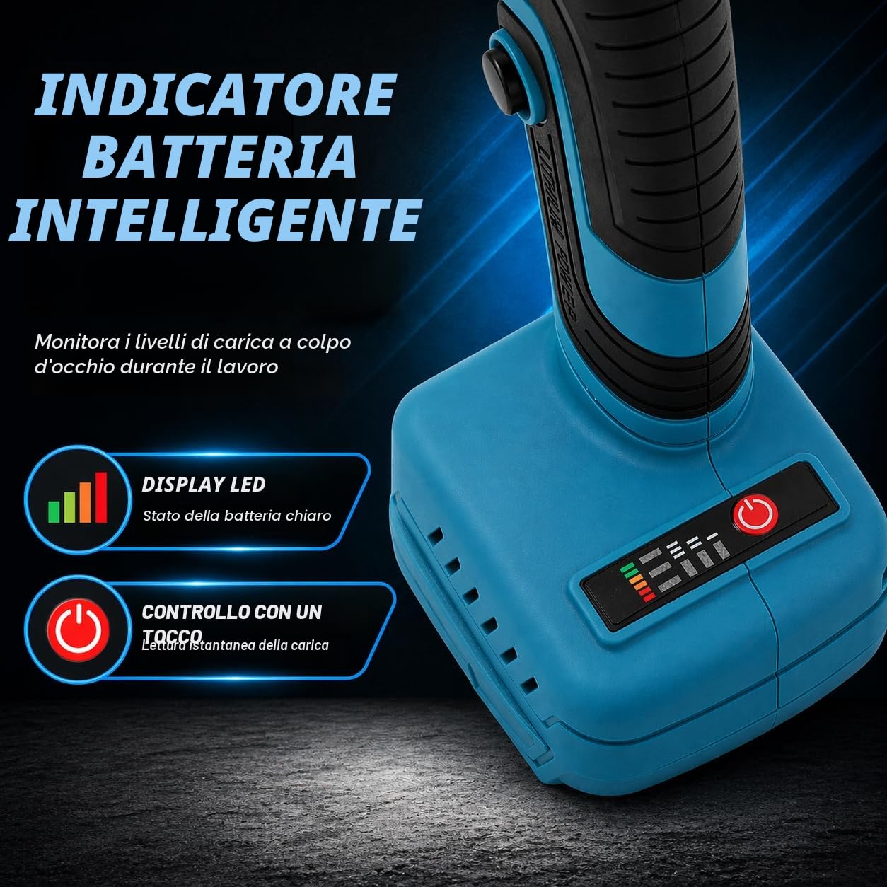 Smerigliatrice Angolare a Batteria Brushless 21V KATSU FIT-BAT, 115mm con Motore Brushless per Taglio Lucidatura Smerigliatura, 3 Velocità, Batterie non Incluse (solo Macchina) 102606