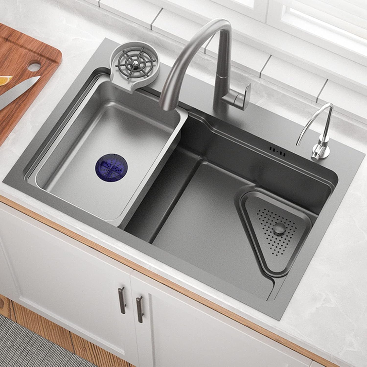 Kitchen Sink 304 Stainless Steel Vegetable Basin Prep Sink Home