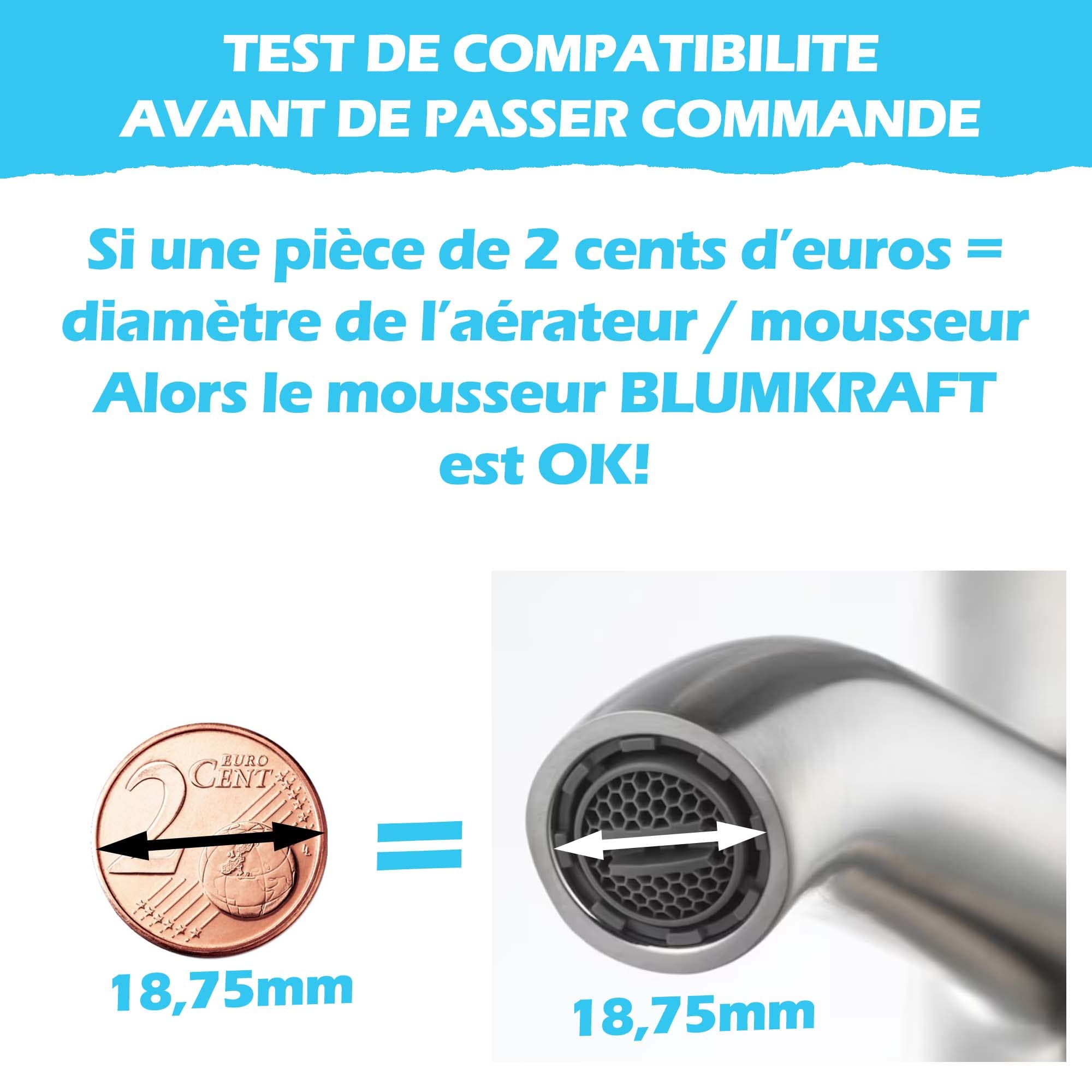 Aerator ze szczotkowanego niklu kompatybilny z kranami IKEA M18.5. Obrót o 360° i nachylenie 80°. Wbudowany filtr.