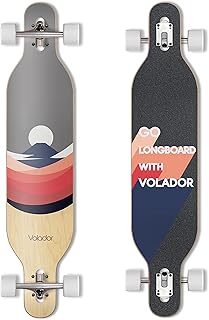 VOLADOR Urban Freeride Pro Longboard| Adaptive Cruiser 42inch| North America Maple| Camber Concave Drop Through Longboard Complete| Setup for Urban Commuting