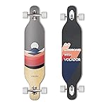 VOLADOR Urban Freeride Pro Longboard| Adaptive Cruiser 42inch| North America Maple| Camber Concave Drop Through Longboard Complete| Setup for Urban Commuting (Fuji Spring)
