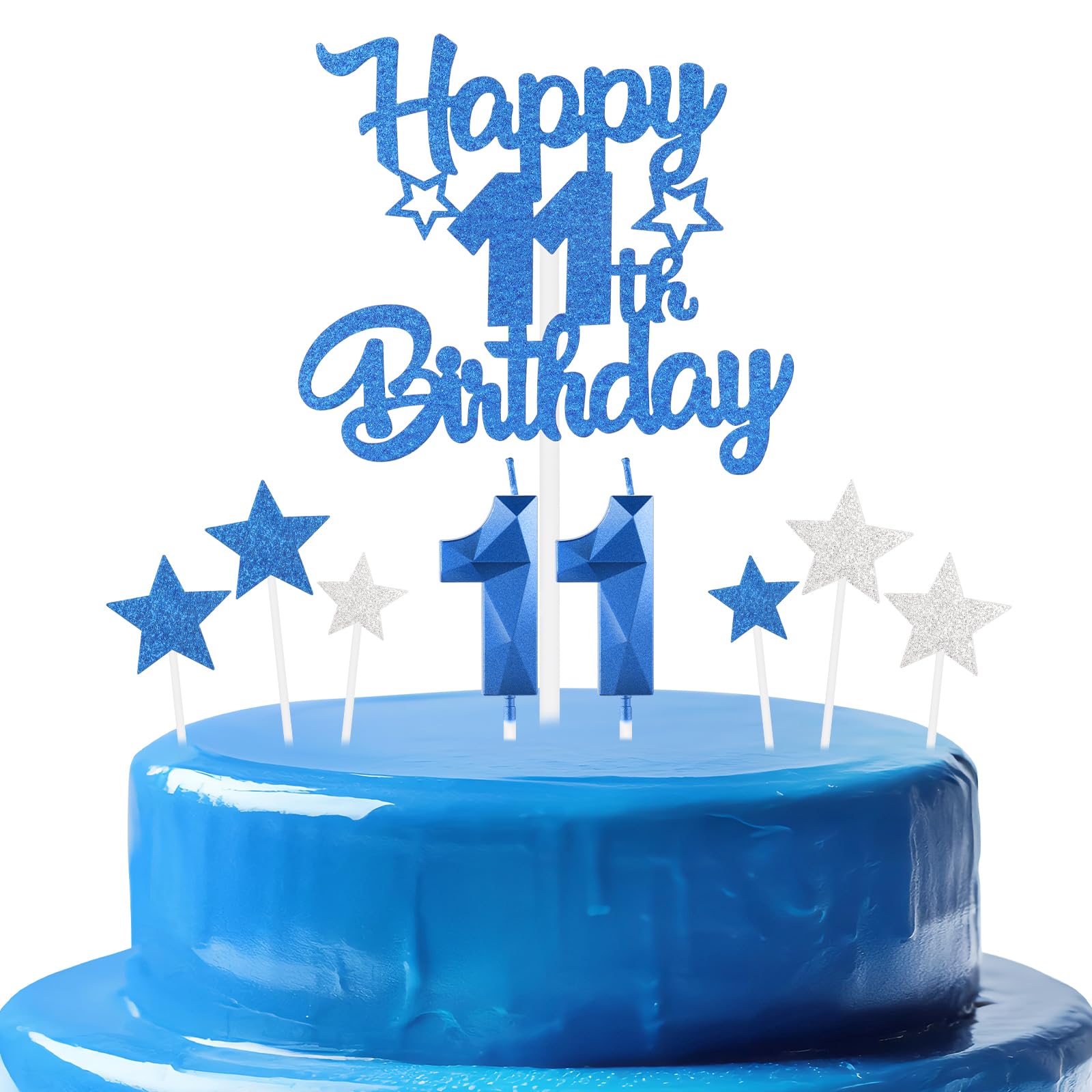 Buon Compleanno Numero 11, Biglietto Di Auguri Per Undici Anni In Una Moderna Linea Piana Arte Con Coloratissime Forme Geometriche Anniversario Parte G1ckyc