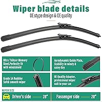 Vista 233 de 26" 20" 16" Windshield Wiper Blades Replacement for Dodge Grand Caravan 2008-2020 / Chrysler Town & Country 2008-2016 Premium All Weather Front Rear