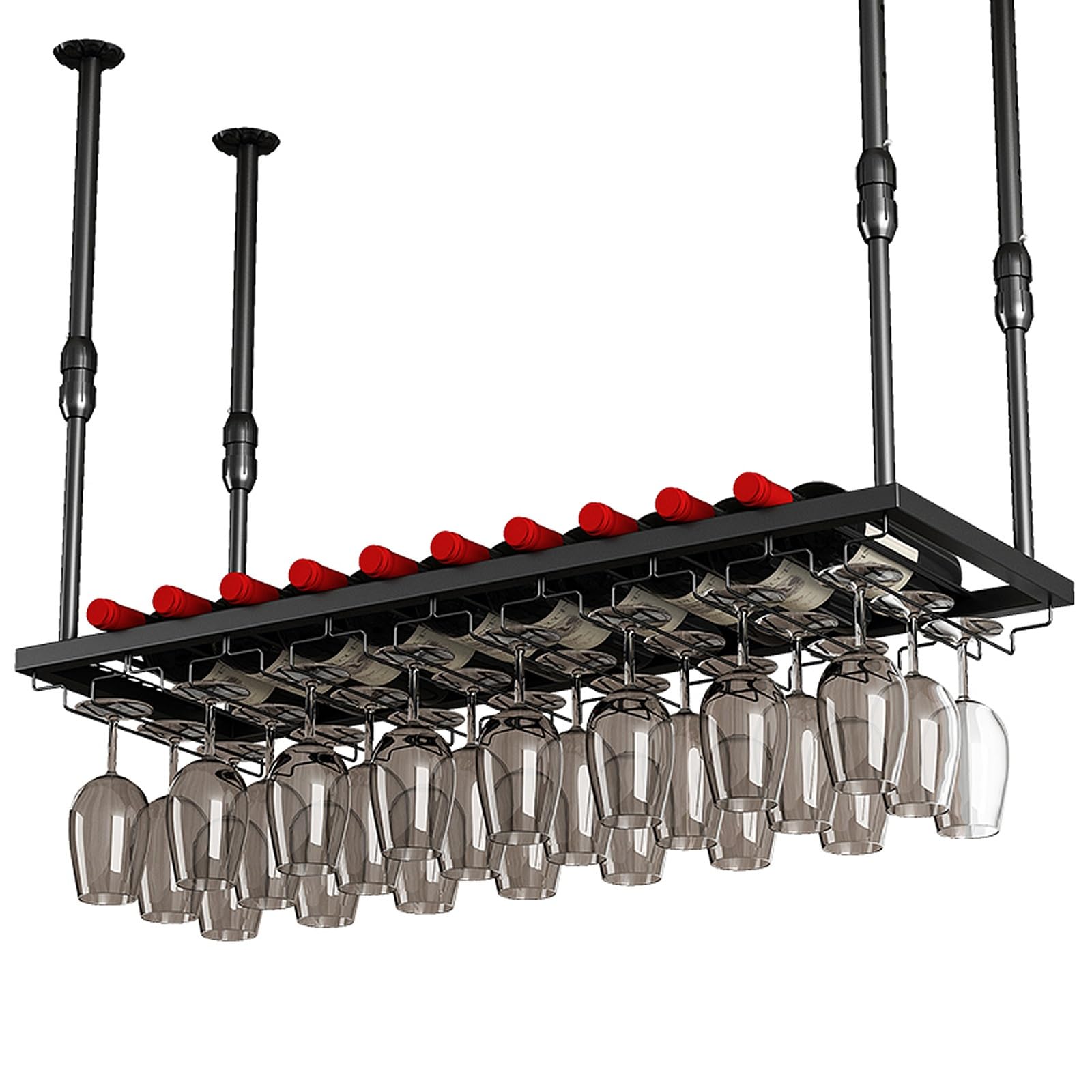 Support de bouteille flottant en fer robuste étagère suspendue modulable pour verres