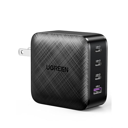 UGREEN Nexode 65W GaN USB C Wall Charger, 4-Port Fast Charging Power Adapter Compatible with MacBook Pro/Air, Dell XPS, iPad Pro/Air, iPhone 17/16/15 Series, Galaxy S25/S24, Pixel 10/9, Steam Deck