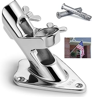Flag Pole Holder, 316 Stainless Steel Heavy Duty Concrete Flag Pole Mount for House
