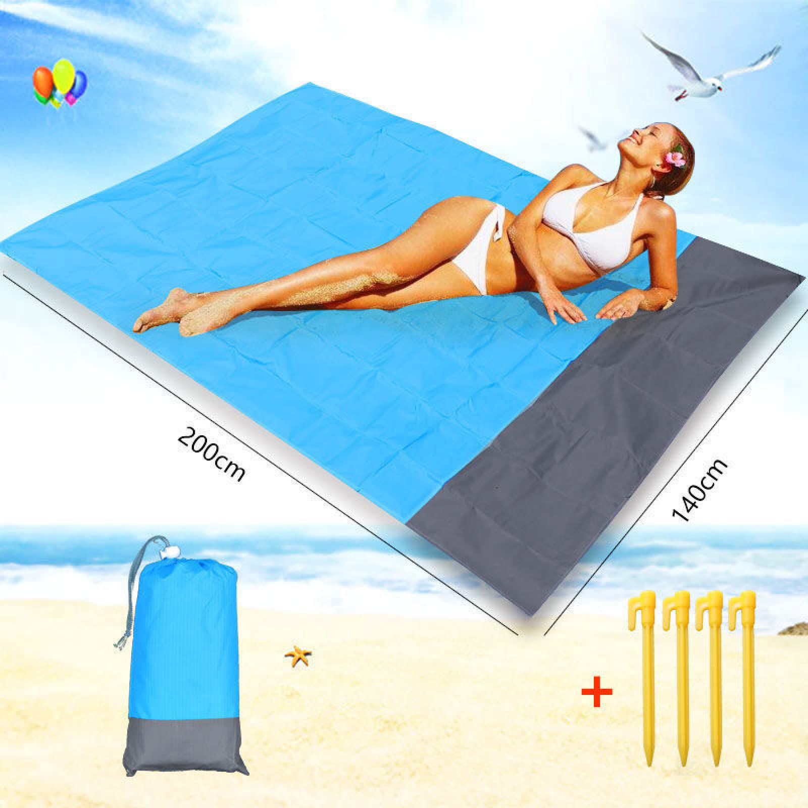 Colchoneta portátil de Bolsillo para Acampar, colchón Plegable para Acampar, colchoneta de Playa Impermeable para Subir al bebé, Manta de Picnic para Acampar, 200x210cm