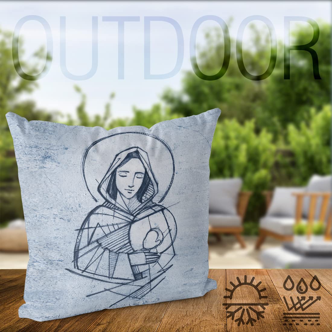 VOID Giovanni 3:16 Gesù Cuscini federe Poliestere Impermeabile per Uso Outdoor e Indoor, Kissen Size:40 x 40 cm