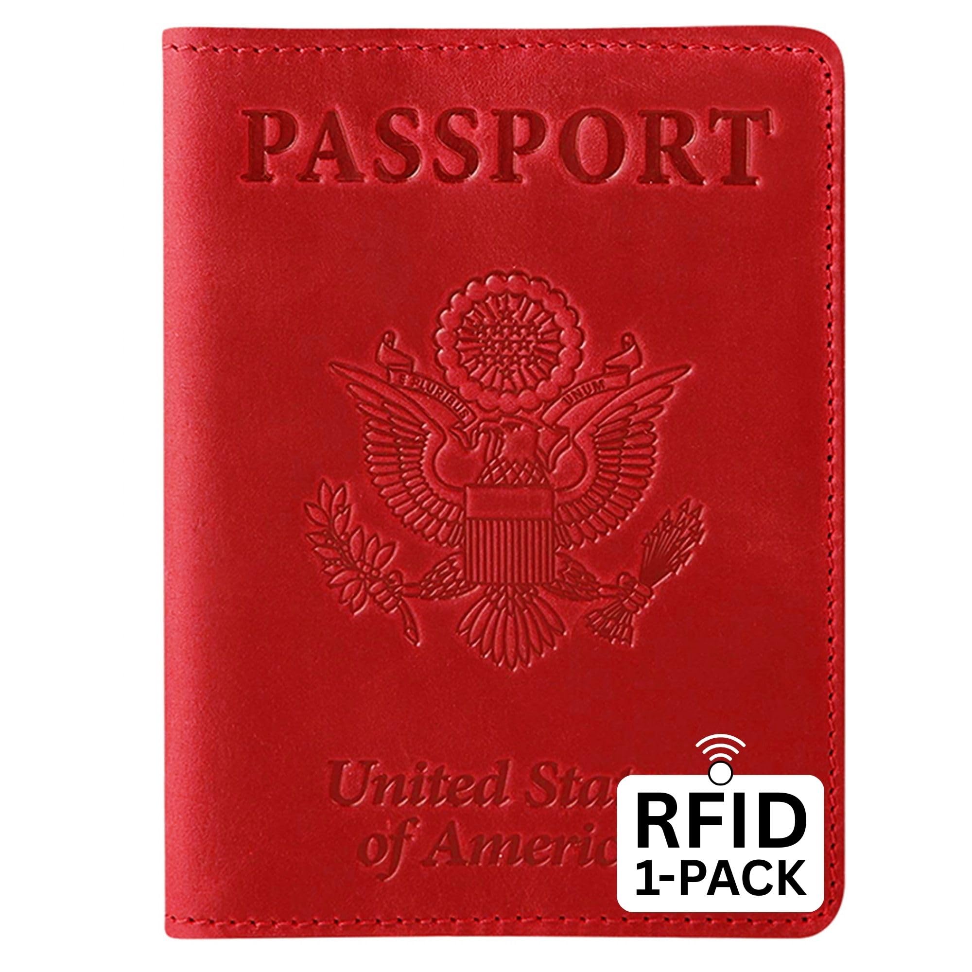Ciana RFID Passport Holder for Travel – PU Leather Passport Cover and Card Holder for Men & Women – Slim Passport Holder with Card Protector Slot,