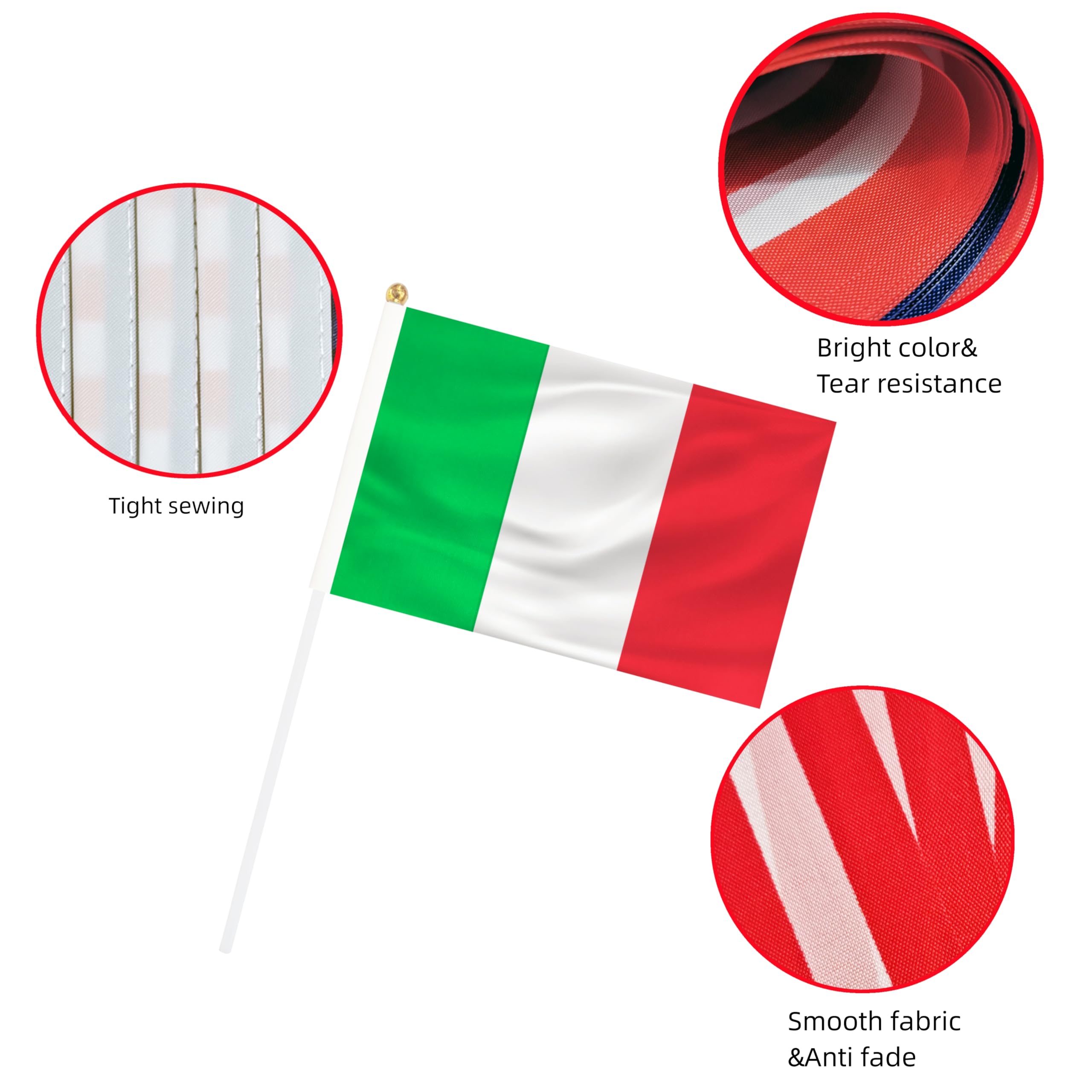Italien-Flaggen-Banner – 40 Kleine Flaggen An 2 Seilen Für Partys & Events