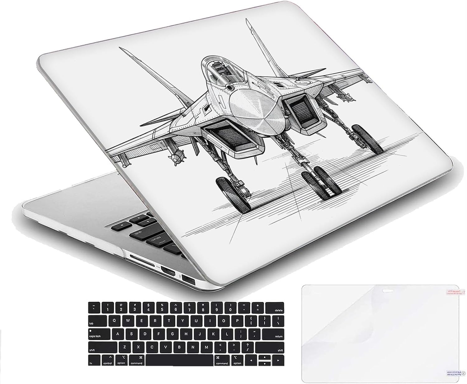 Compatible with MacBook Neo 13-inch, Hard Shell Case with Keyboard Cover and Screen Protector (A3404 A18 Pro chip, 2026 Release) - Fighter Jet MC22159