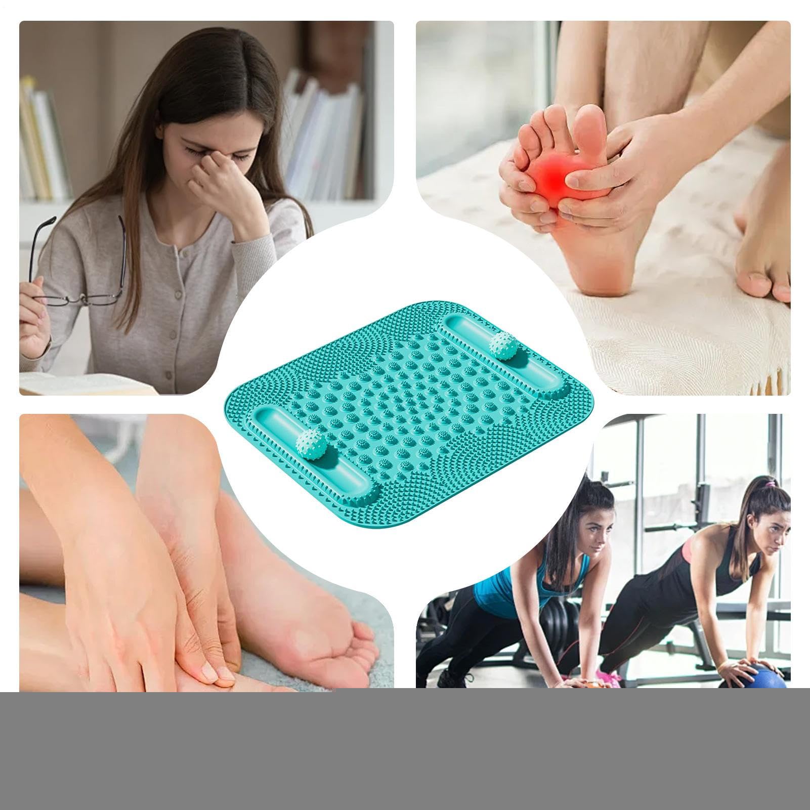 Fußmassagematte,Fuß Druckpunkt Massagegerät Reflexzonen Matte - 5-Zonen Massagepad für Muskelentspannung, Durchblutungsförderung, besseren Schlaf, Erholung, Reisen, Fitness, Männer, Frauen