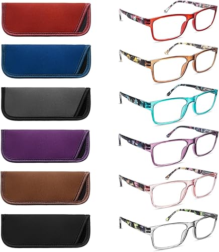 Gafas de lectura para mujereshombres, bloqueo de luz azul, para lectura frente a la computadora, antifatiga ocular, 6 paquetes