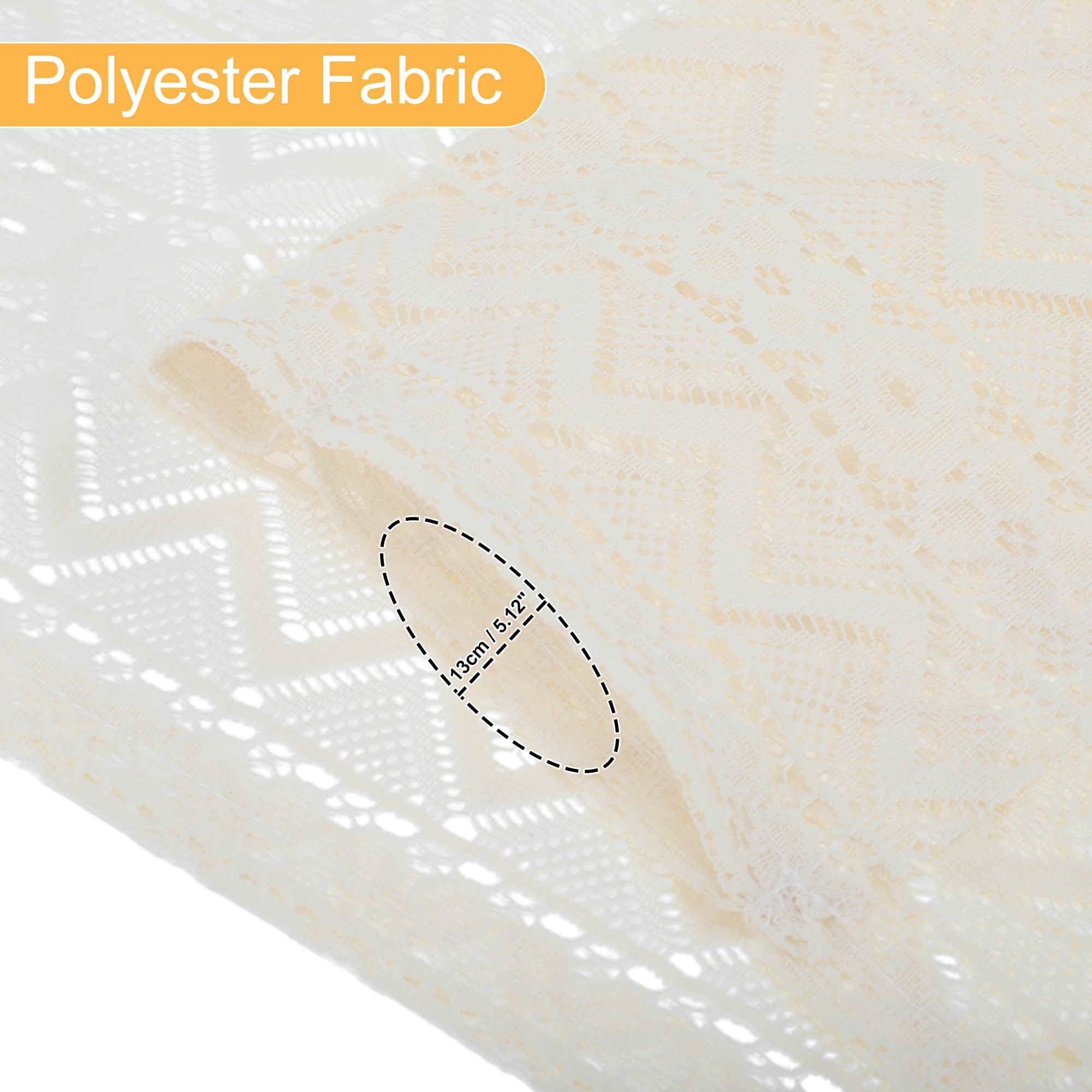 Tende Per Cucina, Frange Di Pizzo A Onde, Tende Da Caffetteria, Trattamento Finestra Corto Filtra Luce Per Bagno Seminterrato, Beige, 2 Pezzi 63x60cm / 24,8" x23,62(L*P)