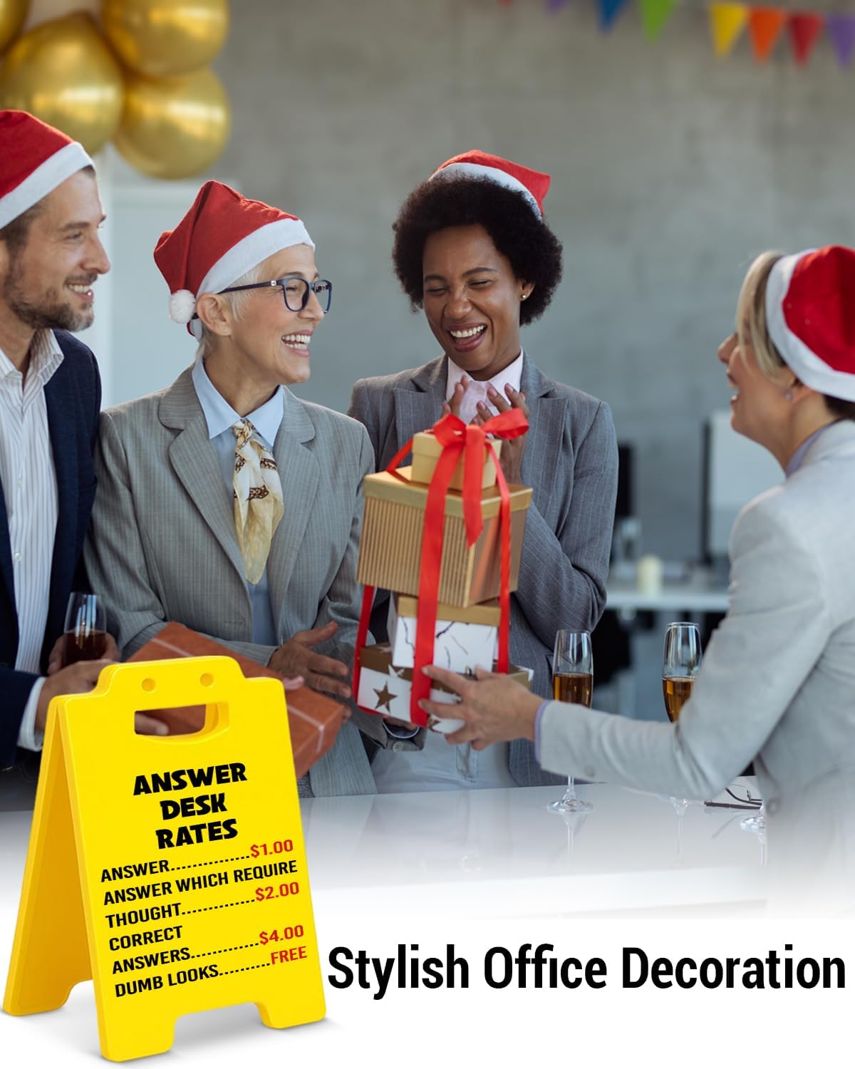 Humorous Cubicle Decor, Answer Desk Rates Funny Team Office Desk Sign, Gag Gift for Coworker Teammate Boss or Manager - Image 7