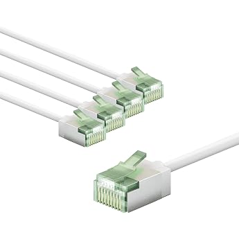 goobay CAT 8.1 Network Cable Set of 5/Patch Cable Shielded Super-Flexible U/FTP/CU Ethernet Cable PiMF LSZH/Cat 8.1 Cable with 10 Gbits / White / 5 x 2 m 79468