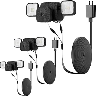 Power Cable and Adapter Compatible with Blink Floodlight +Blink Outdoor (3rd Gen) XT3 and Blink XT XT2 Camera,16.4ft/5m Flat Weatherproof Outdoor Charging Cable, 3Pack- Black