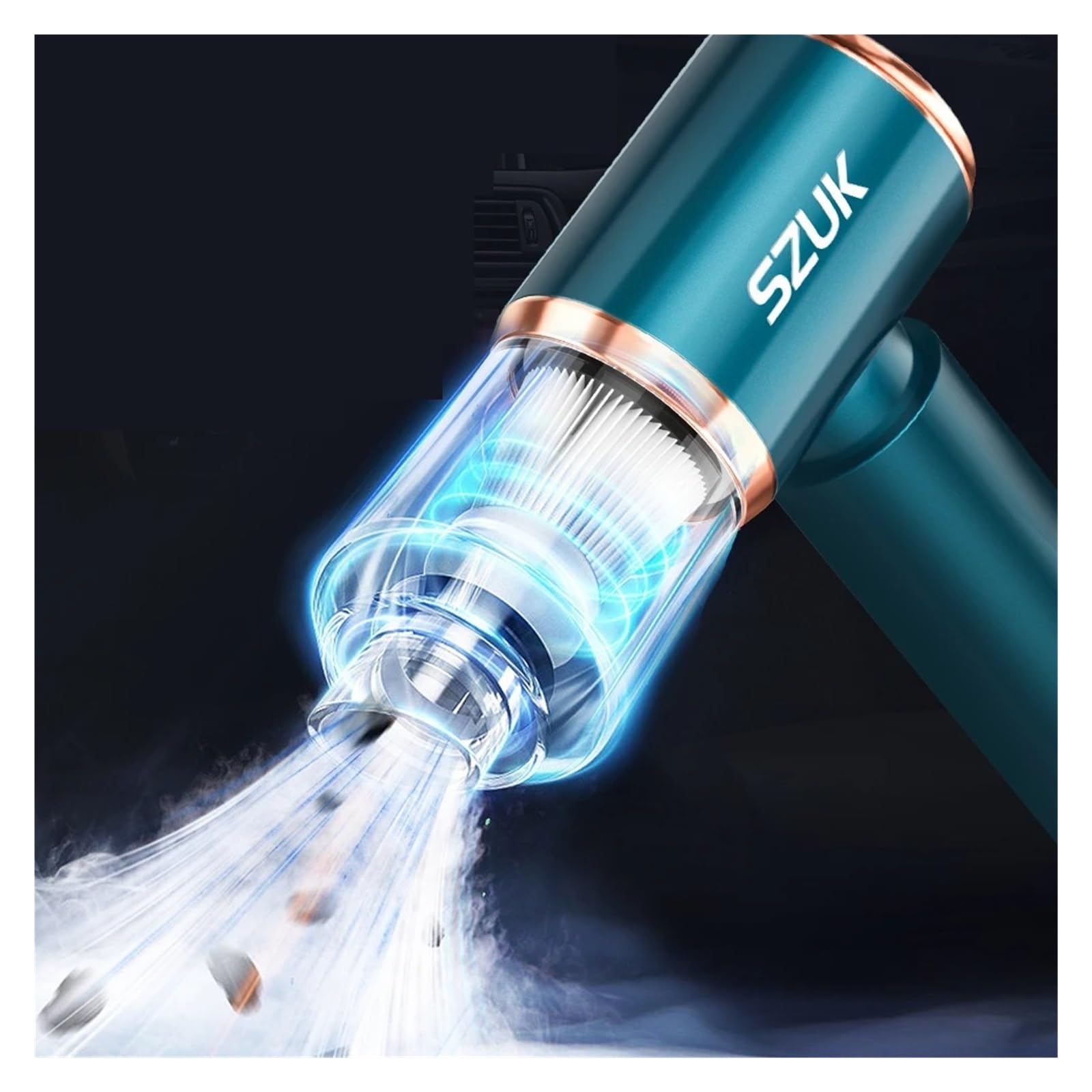 EtliN Compatible con aspiradora de Coche SZUK 9000PA, Potente máquina de Limpieza de Mano inalámbrica, Mini aspiradora portátil, Compatible con Teclado de Coche y hogar.(Blue 2hapa)