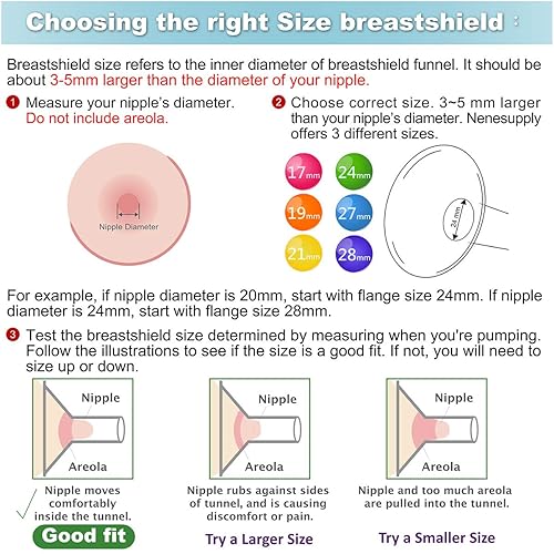 Miniatura 7 de Nenesupply Piezas de bomba con bridas de 0.748 in compatibles con bomba Medela en piezas de estilo Accesorios Extractor de leche No piezas