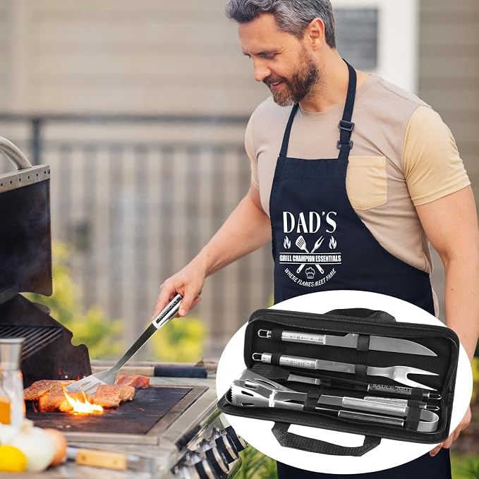 Set de utensilios para parrilla en acero inoxidable miniatura 2